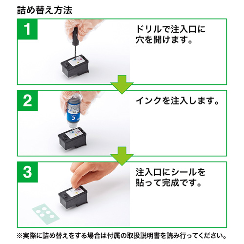 サンワサプライ キヤノン Canon 311用つめかえインク シアン マゼンタ イエロー3色一体型 各30ml Ink C311s30s 激安通販のイーサプライ