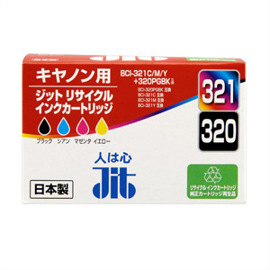 キャノン リサイクルインク BCI-321、BCI-320 BCI-321・3色(C/M/Y)+BCI-320PGBK マルチパック