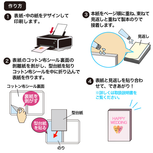 手作りアルバム製本キット 2l 両面印刷 半光沢紙タイプ Jp Alb1n サンワサプライ Jp Alb1n 激安通販のイーサプライ