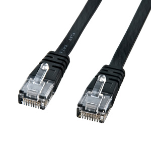 Cat6フラットLANケーブル(1m・ブラック)