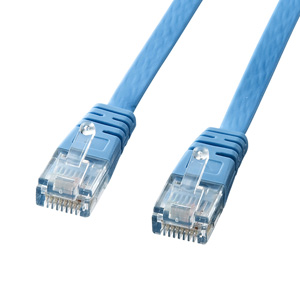 Cat6フラットLANケーブル(1m・ライトブルー)
