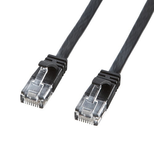 Cat6フラットLANケーブル(10m・ブラック)