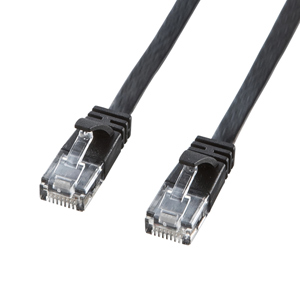Cat6フラットLANケーブル(10m・ブラック)
