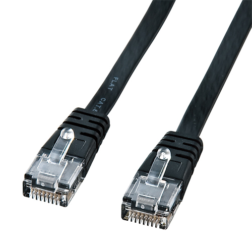 Cat6フラットLANケーブル(10m・ブラック)