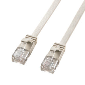 Cat6フラットLANクロスケーブル(10m・ホワイト)