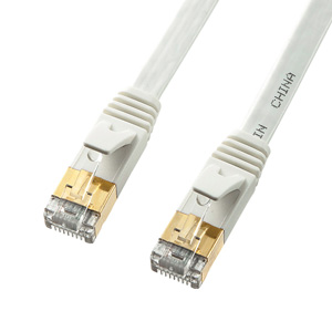 Cat 7 フラットLANケーブル(0.5m・ホワイト)