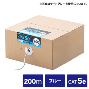 エンハンスドカテゴリ5単線ケーブルのみ(UTP・自作用・200m・ブルー) KB-T5-CB200BLN サンワサプライ