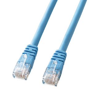 Cat 5eより線クロスケーブル(15m・ライトブルー)