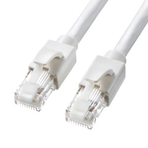 Cat6A LANケーブル(単線・カテゴリ6A・ホワイト・15m・爪折れ防止カバー)