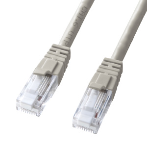 つめ折れ防止LANケーブル(Cat6・3m・ライトグレー) サンワサプライ