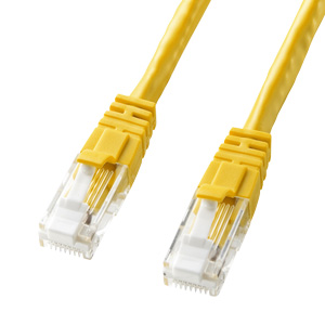 つめ折れ防止LANケーブル(Cat6・15m・イエロー)