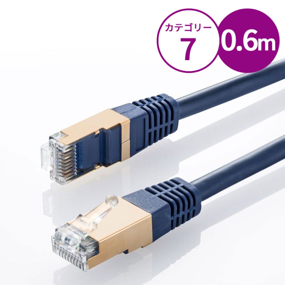 カテゴリ7LANケーブル(0.6m・ネイビーブルー) KB-T7-006NVN サンワサプライ