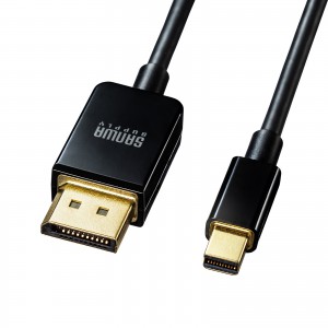 ミニ-DisplayPort変換ケーブル(Ver1.4・2m・ブラック)