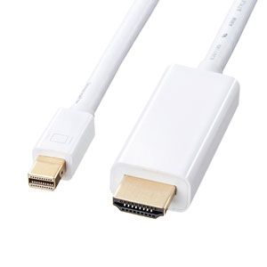 ミニDisplayPort-HDMI変換ケーブル(ホワイト・3m)