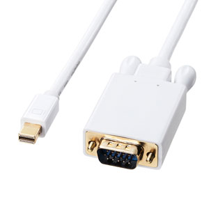 ミニDisplayPort-VGA変換ケーブル(ホワイト・3m)
