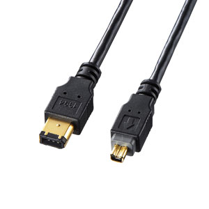 IEEE1394ケーブル(6pin-4pin・3m・ブラック)