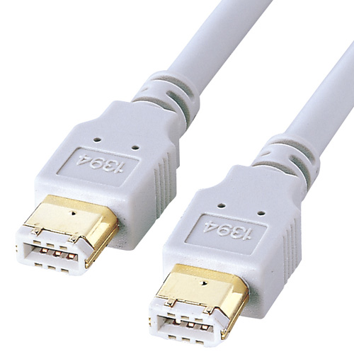 IEEE1394ケーブル(6pin-6pin・0.3m・ライトグレー)