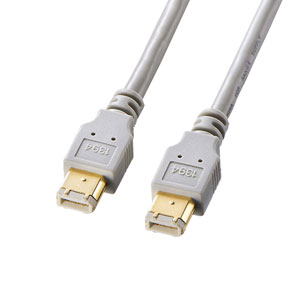 IEEE1394ケーブル(6pin-6pin・3m・ライトグレー)