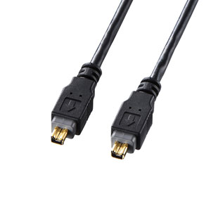 IEEE1394ケーブル(4pin-4pin・2m・ブラック)