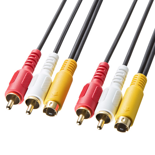 Avケーブル 3 6ｍ 映像 音声 ピンプラグ ビデオ 両側 Rca 赤 白 黄 S端子 Km V10 36k2 サンワサプライ Km V10 36k2 激安通販のイーサプライ