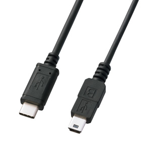 USB2.0 Type C-miniBケーブル(ブラック・1m) KU-CMB10 サンワサプライ