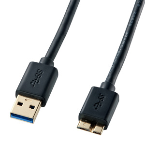 USB3.0ケーブル(A-microB・ブラック・1m・USB IF認証タイプ)
