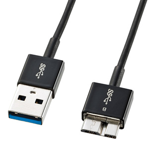 USB3.0ケーブル(A-microB・超極細タイプ・ブラック・0.3m)