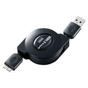 USB3.0マイクロ巻取りケーブル(ブラック・1m)