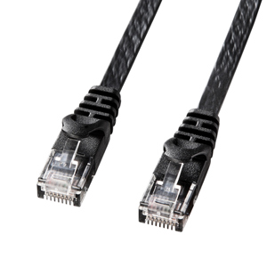 フラットLANケーブル(CAT6・10m・ブラック) サンワサプライ