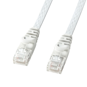 CAT6LANケーブル(フラット・10m・ホワイト) サンワサプライ