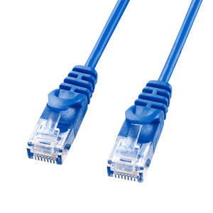 CAT6LANケーブル(極細・10m・ブルー) サンワサプライ