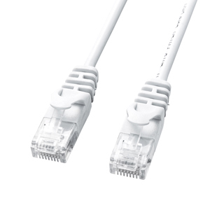 極細LANケーブル(CAT6・10m・ホワイト)