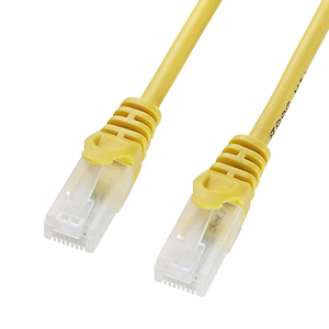 ツメ折れ防止LANケーブル(Cat5e・15m・イエロー)