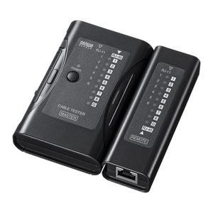 LANチェッカー(LANケーブルテスター・RJ-45/RJ-11・LEDライト付き)
