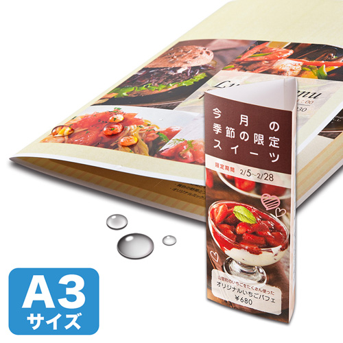 レーザー用紙(防水・耐水紙・A3・半光沢・モノクロ・カラー・両面・特厚タイプ・15枚入り) LBP-WPF22MDP-A3 サンワサプライ