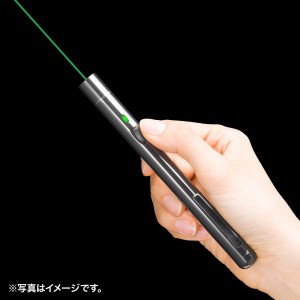 レーザーポインター（グリーンレーザー・照射径可変・連続照射50時間・ペン型・クリップ付き・持ち運び・クラス2）LP-GL1019BK サンワサプライ