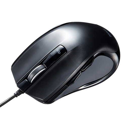 有線ブルーLEDマウス(5ボタン・ブラック) MA-BL11BK サンワサプライ