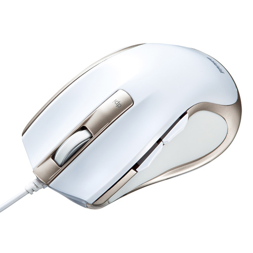 有線ブルーLEDマウス(5ボタン・ホワイト) MA-BL11W サンワサプライ