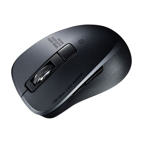 マウス（ワイヤレス・無線・静音・Bluetooth 5.0・ブルーLED・5ボタン・ブラック）