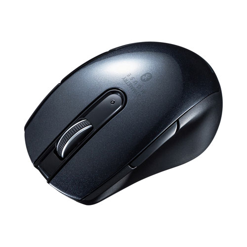 マウス(Bluetooth・ワイヤレス・ブルーLED・左右対称・５ボタン・ブラック)