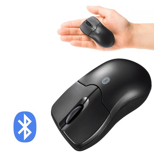 モバイル ブルーLEDマウス(Bluetooth3.0まで対応・ブラック・ワイヤレス・コンパクト・電池式・エルゴノミクス) MA-BTBL27BK サンワサプライ