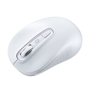 マウス(Bluetooth・ワイヤレス・無線・ブルーLED・左右対称・シンプル・ホワイト)