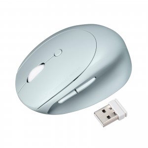 ワイヤレスマウス（Bluetooth＆2.4GHz・小型・エルゴノミクス・静音・5ボタン・戻る/進むボタン搭載・DPI切替・マルチペアリング・ブルーLED・FREEROシリーズ・ブルー）