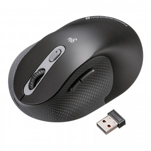 エルゴノミクスマウス（Bluetooth ＆ USB Aワイヤレス・5ボタン・静音・USB-C急速充電・高め・腱鞘炎防止・エルゴ・ブラック）