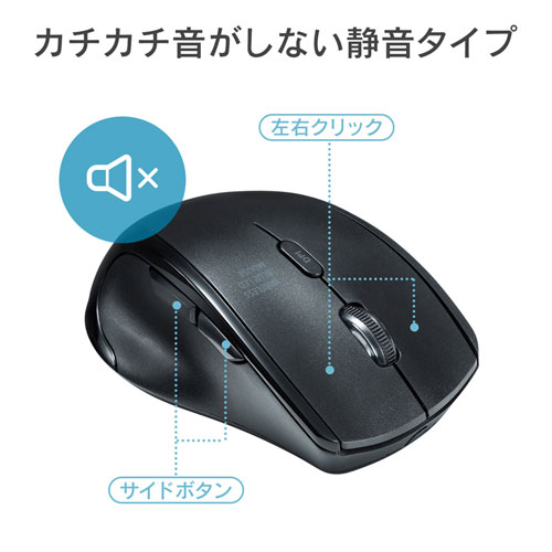 静音ワイヤレスマウス 無線 2 4g ブルーled 3ボタン Dpi切替 電池式 超小型 ホワイト サンワサプライ 激安通販のイーサプライ