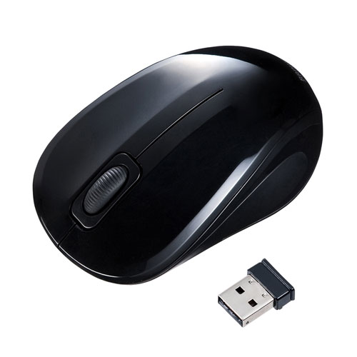 静音ワイヤレスマウス（無線・2.4G・ブルーLED・3ボタン・左右