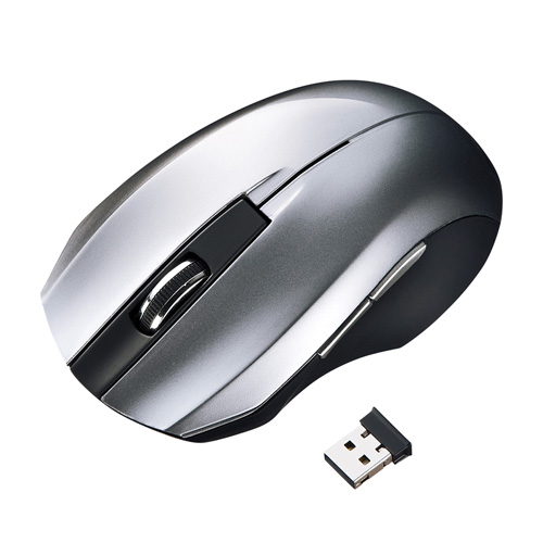 静音ワイヤレスマウス 無線 2 4g ブルーled 5ボタン 左右対称 電池式 中型 シルバー サンワサプライ Ma Wbl33s 激安通販のイーサプライ