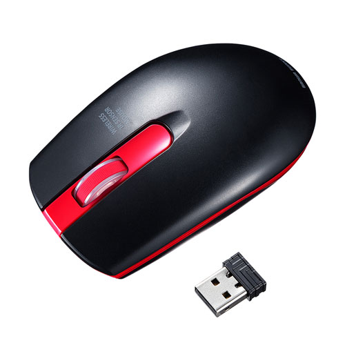 ワイヤレス IR LEDマウス(レッド)