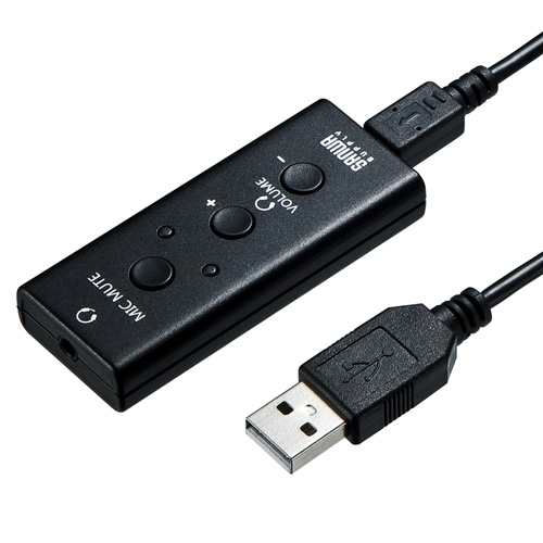 USBオーディオ変換アダプタ（4極ヘッドセット・イヤホンマイク用） MM-ADUSB4 サンワサプライ