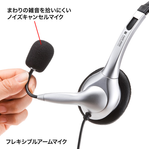Pcヘッドセット マルチメディア ノイズキャンセルマイクタイプ ダイナミック型 40mm Mm Hs507ncn サンワサプライ Mm Hs507ncn 激安通販のイーサプライ
